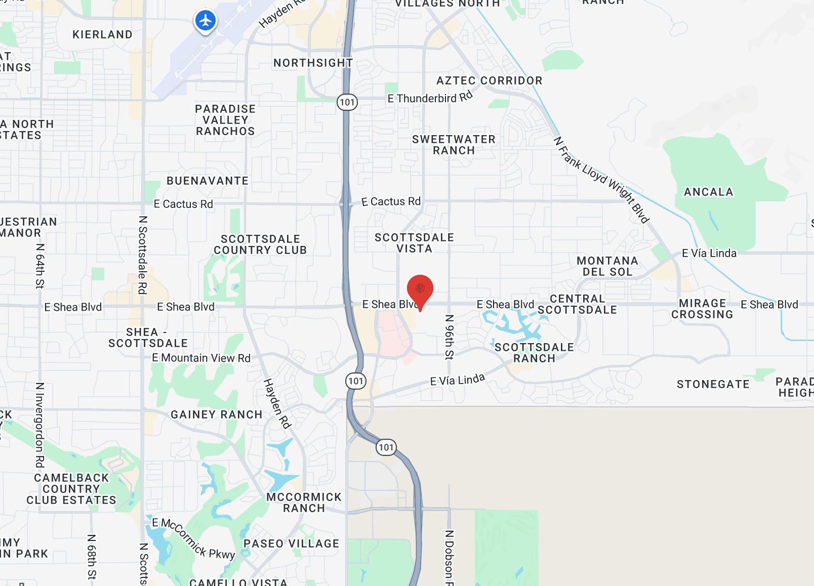 map to Cendant hair clinic in scottsdale AZ